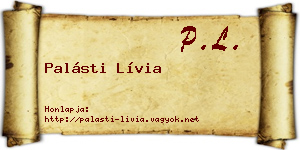 Palásti Lívia névjegykártya
